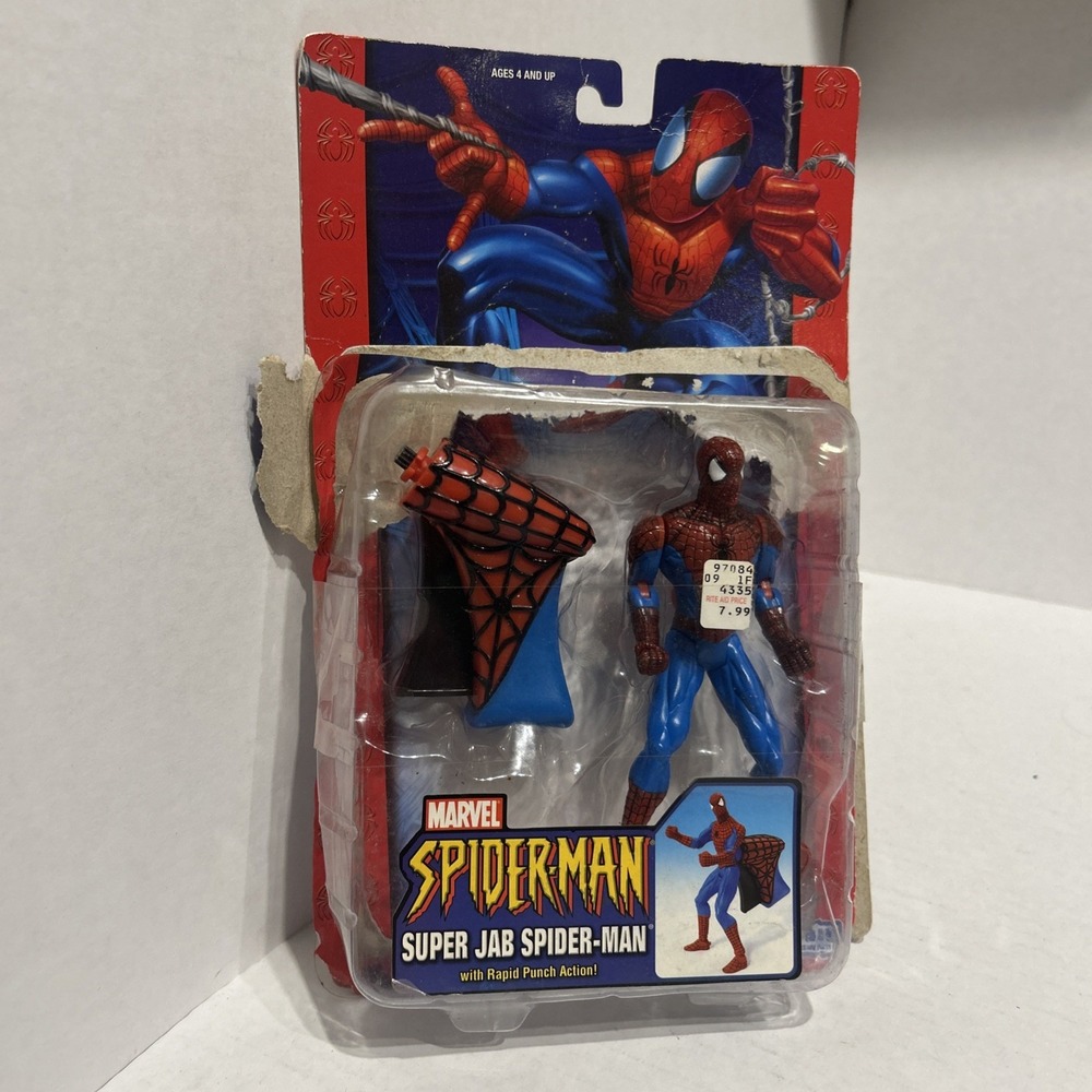 2004 Toybiz Spider-Man Super Jab With Rapid Punch Action Damaged Package‎